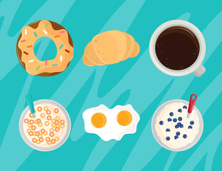 set of breakfast