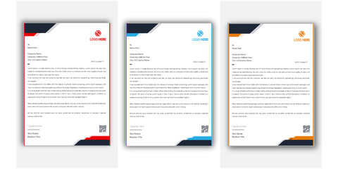 Creative Minimal Modern and Clean Business Letterhead Design Template A4 Size