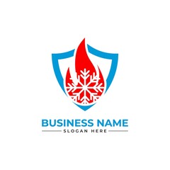 oil, gas, air conditioning, heating, and cooling HVAC service logo design