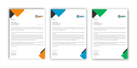 Creative minimal modern and clean colorful business letterhead design template A4 size