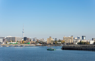 東京の河川風景　晴海、豊洲、豊海、月島、勝どき