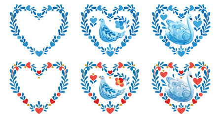 Set of compositions are collected from birds, flowers and other elements in folklore style