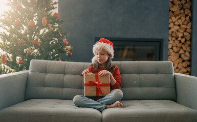 girl with Christmas gift