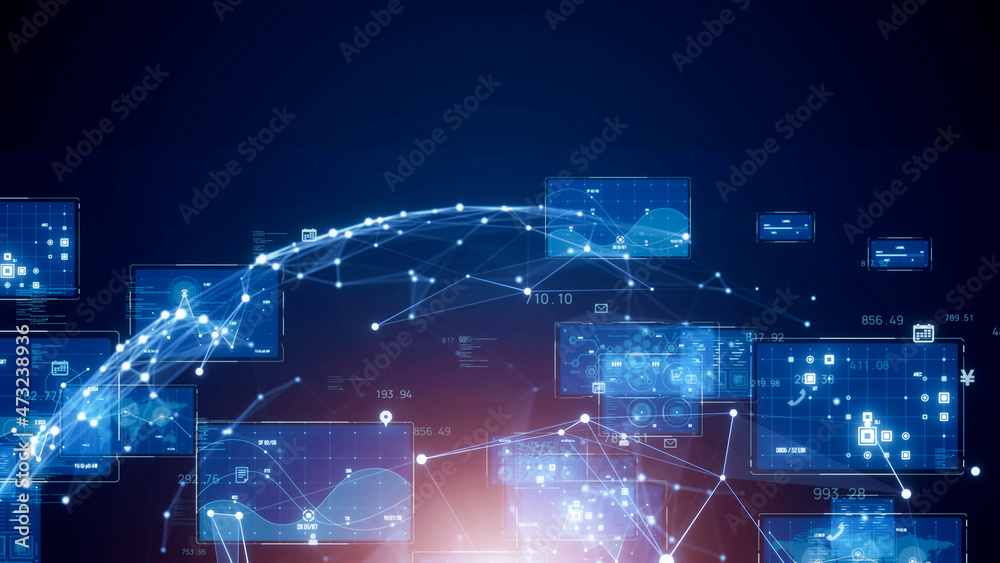 Aufkleber Digital transformation concept. System engineering. GUI (Graphical User Interface).