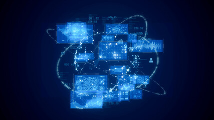 Digital transformation concept. System engineering. GUI (Graphical User Interface).