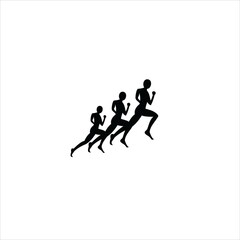 Plakat runner logo vector template grow