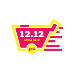 12.12 sale illustration design with vector file for digital marketing banner.