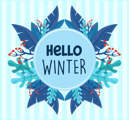 hello winter label © Stockgiu