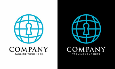 Education for all, key to the whole world, global knowledge. Icon logo on a black and white background.