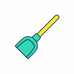 Filled outline Dustpan icon isolated on white background. Cleaning scoop services. Vector