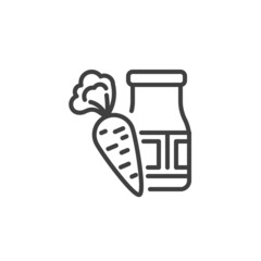 Carrot puree jar line icon