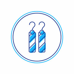 Filled outline Earrings icon isolated on white background. Jewelry accessories. Vector
