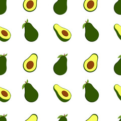 Avocado seamless vector pattern background for wallpaper, wrapping, packing, texture and backdrop. Cute fruit character, Seamless Kawaii Avocados Pattern.