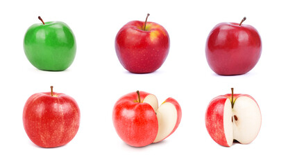 Apple ​Fruit Set. Isolated on White Background