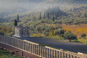 Fototapeta premium View to the ruins of the ancient Messene town