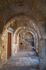 Fototapeta na wymiar Ruins of the medieval town Mystras