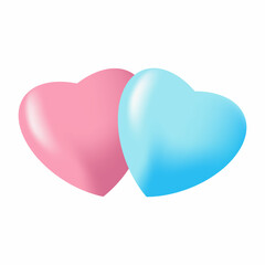3d hearts on white background. Vector.