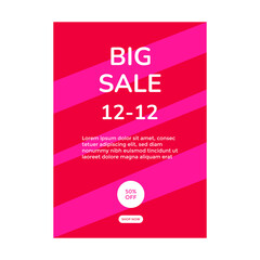 BIG SALE SPECIAL 12 12 TEMPLATE DESIGN. BANNER PROMOTION TEMPLATE BACKGROUND COVER VECTOR