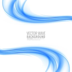 Modern stylish business blue wave on white background