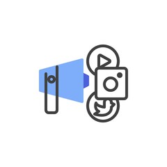 Social media marketing line icon