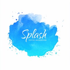 Blue watercolor background hand paint splash design