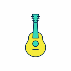 Filled outline Guitar icon isolated on white background. Acoustic guitar. String musical instrument. Vector