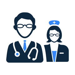 Doctor, nurse, assistant icon. Editable vector graphics.