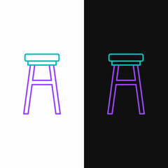 Line Chair icon isolated on white and black background. Colorful outline concept. Vector