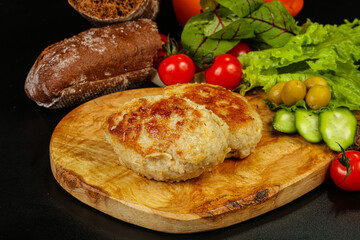 Homemade roasted cutlet minced meat