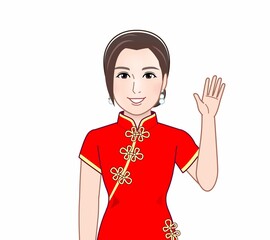 チャイナ服を着た女性