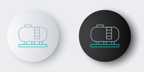 Line Oil tank storage icon isolated on grey background. Vessel tank for oil and gas industrial. Oil tank technology station. Colorful outline concept. Vector