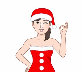 クリスマスコスチュームを着た女性