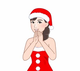 クリスマスコスチュームを着た女性