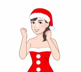クリスマスコスチュームを着た女性