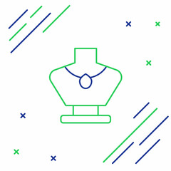 Line Necklace on mannequin icon isolated on white background. Colorful outline concept. Vector