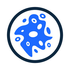 Cytoplasm, human cell, nucleus icon. Simple vector sketch.