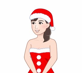 クリスマスコスチュームを着た女性