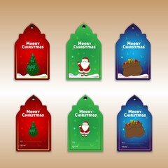 Christmas sale tags vector Illustration.