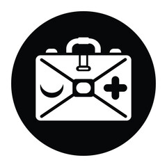 Medical, bag icon. Black vector sketch.