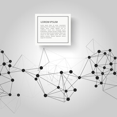 Illustration with compound vector molecule. Organic shape