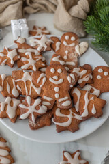 Home made gingerbread cookies in the form of fabulous gingerbread men