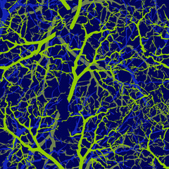Endless pattern of tree branches. Textile.