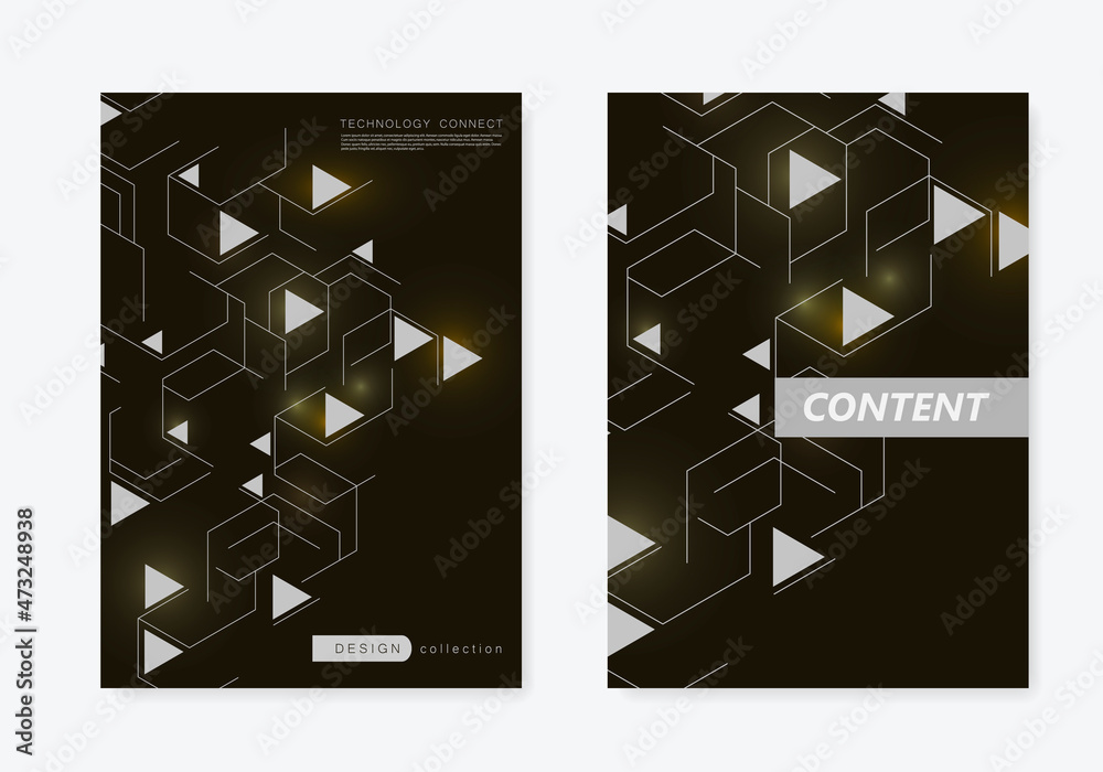 Poster hexagons in modern style on light background. technology background. decorative symbol. communicatio