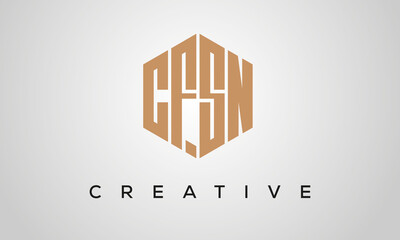 letters CFSN creative polygon hexagon logo victor template