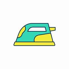 Filled outline Electric iron icon isolated on white background. Steam iron. Vector