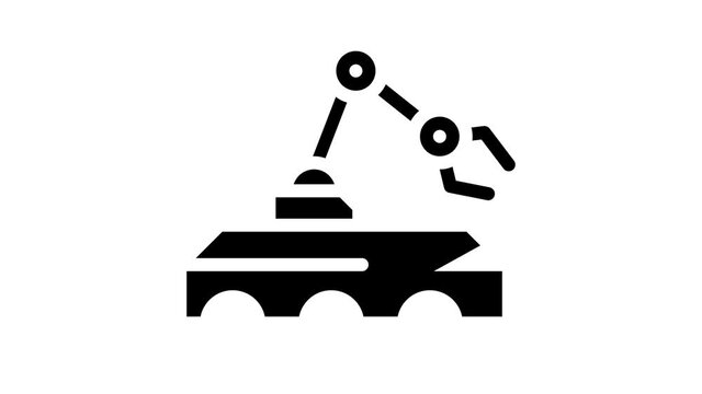 mine neutralization robot animated glyph icon mine neutralization robot sign. isolated on white background