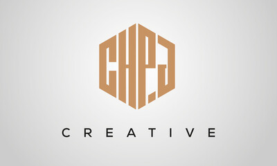 letters CHPJ creative polygon hexagon logo victor template