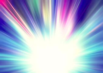 Obraz premium 放射状に広がるカラフルな光線のイラスト