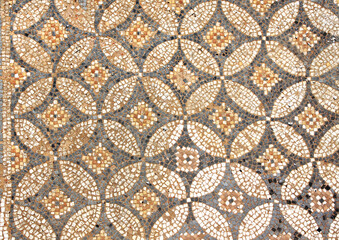 Fragment of ancient antique mosaic at The Great Baths, Dion, Pieria, Greece