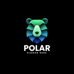 Vector Logo Illustration Polar Gradient Colorful Style.
